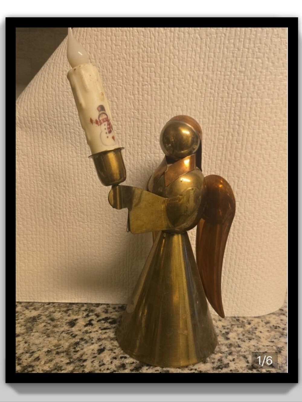 Vintage Copper Angel Candleholder